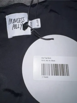 Princess Polly Zoe Top in Black Size 6 New with tag thumbnail 13
