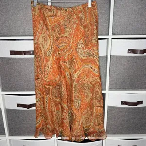Charter Club Paisley 100% Silk Wrap Midi Skirt Size 8 thumbnail 2