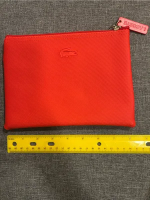 Lacoste Red Embossed Croc Zip Pouch thumbnail 3