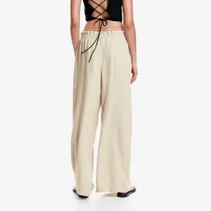 H&M Beige Linen Blend Dress Pants(Size 8) thumbnail 2