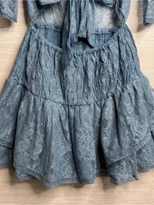 Free People Lace Blue Mini Dress thumbnail 6