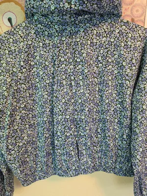 NEW Tommy Hilfiger Blue Floral Cotton Hoodie Pullover Jacket Medium thumbnail 14
