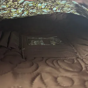 Vera Bradley Brown Quilted Briefcase Messenger Laptop Bag Floral‎ Lining thumbnail 12