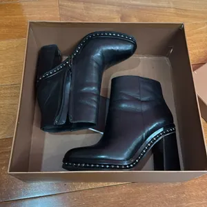 Coach Justina Black Ankle Boots‎ Women's Beaded Chain Accents size 6.5 thumbnail 13