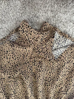 SHEIN Brown and Black Spotted High Waist Smocked Shorts / BB5 thumbnail 4