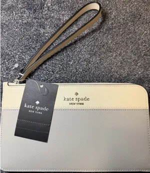 Kate Spade Women's Lucy Bicolor Medium L Zip Wristlet (Platinum Grey Multi) NWT thumbnail 2
