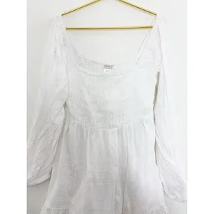 Revolve L*SPACE Winslet Dress Size Large Ivory Smocked Long Sleeve Boho thumbnail 8