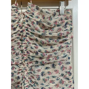 Zara women's beige floral ruched mini‎ halter dress size XS thumbnail 3