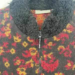 IVY Tapestry Full Zip Jacket Black Red Paisley Pockets Mock Neck Size Medium thumbnail 9