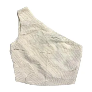 ZARA Asymmetric One Shoulder Draped Cropped Top Cream Side Zip Size XS‎ NEW thumbnail 2