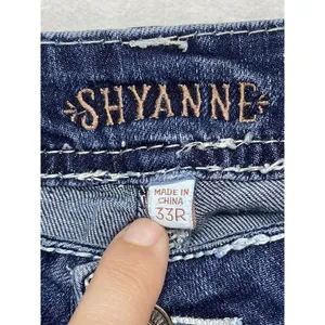 Shyanne‎ Jeans Women's 39 Medium Wash Blue Embroidered Pockets boot cut thumbnail 7