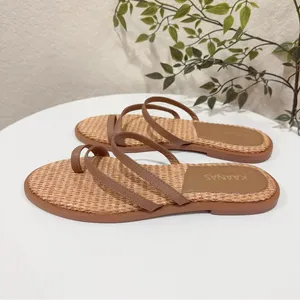 Kaanas Azores Naked slide Sandals Caramel Flats Size 6 NWOB thumbnail 4