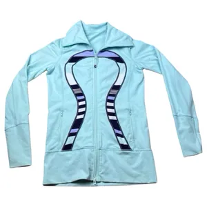 Lululemon Athletica Define Jacket | Size 8 | Mint Blue | Oversized Logo thumbnail 1