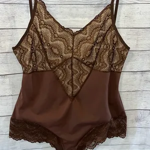 Brown Lace Bodysuit Size L thumbnail 1