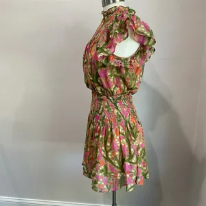 Entro Saturday In The Park Floral Mini Smocked Dress Size Small thumbnail 7