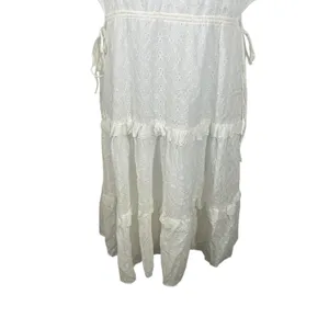 Lulus Summertime Babe White Eyelet Midi Dress NWT Medium thumbnail 7