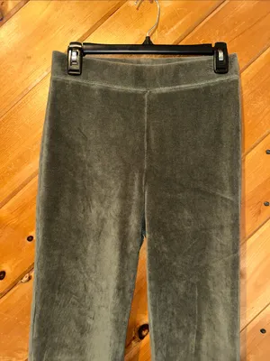 Aerie Groove on Ribbed Velour flare pants in nomad olive green thumbnail 5