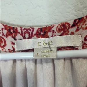 C & E Red Patterned Sleeveless tassel Dress Large thumbnail 2