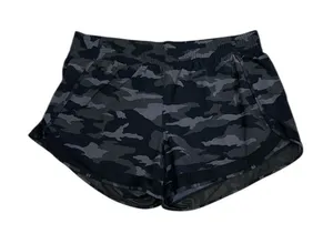 Athleta Racer Run Mid Rise Short 4” Black Camo Size Large thumbnail 1