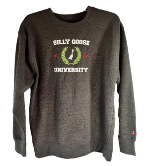 Silly Goose University Sweatshirt Dark Grey Women's Size‎ L thumbnail 1