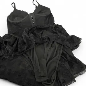 Black‎ lace corset top with adjustable straps unworn brand new size Large thumbnail 2