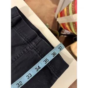 Old Navy Black Cotton High Rise Elastic Waist Barrel Leg Cropped Pant Size Large thumbnail 12