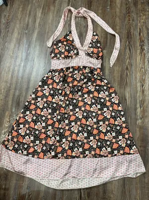 Wet Seal Vintage Y2K Halter Floral Top Dress Cottage Boho Forest Fairy Medium thumbnail 1