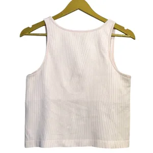 Lululemon Ebb to Street Crop Tank Size 12 Rib Map Strawberry Milkshake No Pads thumbnail 2