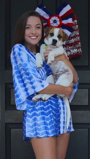 Blue Tie Dye Romper Size M thumbnail 3