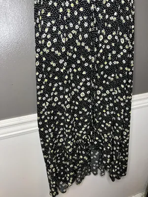 Rewind Dress Womens Large Black Floral Button Front Tie Waist Maxi Sundress thumbnail 6