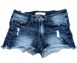 KanCan Women’s 5 26 Dark Wash Destroyed Estilo High Waist Cut Off Jean Shorts thumbnail 1