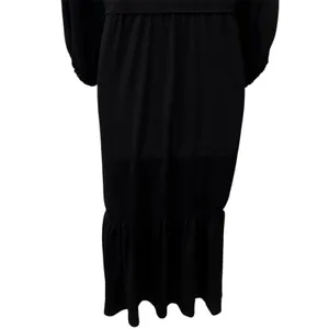 NEW Max Studio Tiered Little Black Dress Capsule Minimalist Dark‎ Romantic L thumbnail 7