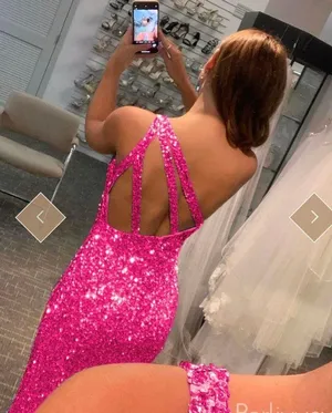Berlin Nova Blue Sequin Prom Dress thumbnail 2