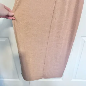 ZARA Nude slinky metallic maxi dress LARGE thumbnail 2