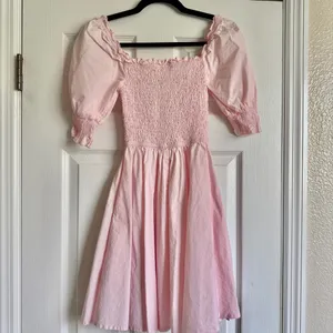 Francesca's Collections Light Pink Smocked Dress thumbnail 4