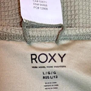 Roxy Essaouira Oil Green Textured High Leg Bikini Bottom L NWT Low Rise Beach thumbnail 4