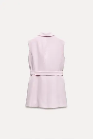 NWT Pink ZW COLLECTION TIED BELTED VEST. Size Medium thumbnail 14