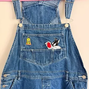 Vintage Medium Wash Looney Tunes Overalls thumbnail 5