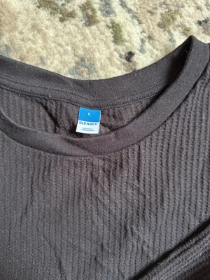 Old Navy Black Thermal Long Sleeve thumbnail 4