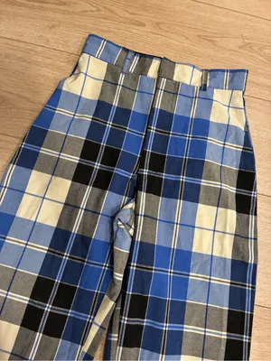 Free People Women’s Jules Plaid Wide Leg Pant Blue Size 4 thumbnail 2
