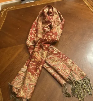 Pashmina Scarf Shawl,Paisley, Multicolored ScarfThis retro Pashmina ShawL thumbnail 1
