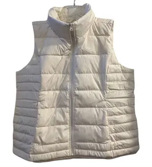Lands’ End Women's Ivory Down Puffer Vest Size L Petite Lightweight‎ Casu… thumbnail 1