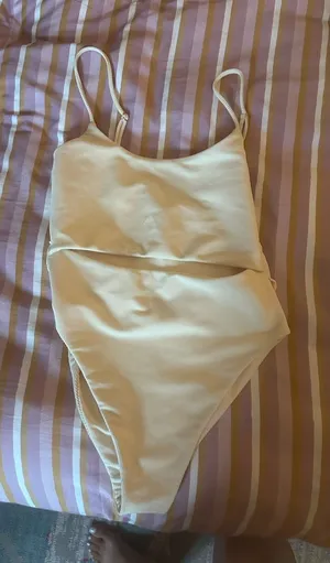 Skatie Cream Ribbed One-Piece Swimsuit thumbnail 1