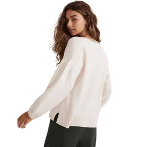 MADEWELL Women’s Wiltshire Vneck Cream Varsity Stripe Pullover Sweater thumbnail 2