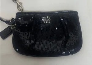 Coach Midnight Black mermaid Sequin Wristlet thumbnail 1