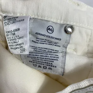 AG Adriano Goldschmied Prima‎ Jeans Womens 25R White Corduroy Cigarette thumbnail 13
