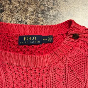 Polo Ralph Lauren Sweater Cable‎ Knit Preppy Academia Retro Classic Red Medium thumbnail 4