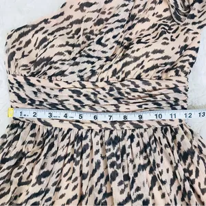 GIANNI BINI Leopard Print Maxi Dress One Shoulder Long Sleeve Party Size 0 New‎ thumbnail 14