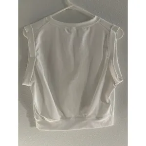Halara Tank Womens Medium White Cropped Ribbed Yoga Crewneck Active Sporty Gym‎ thumbnail 4