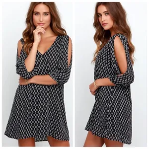 Lulu’s Shifting Dears Black Print Long Sleeve Dress thumbnail 4